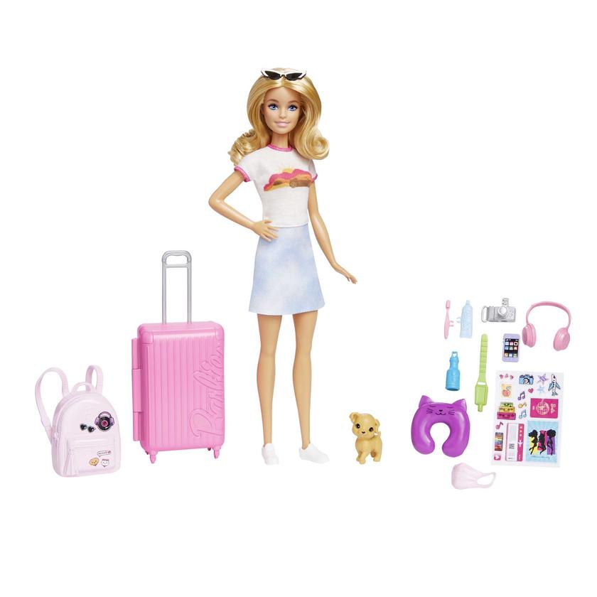 Barbie Doll And Accessories, 'Malibu' Travel Set With Puppy And 10+ Pieces Including Working Suitcase Best Price