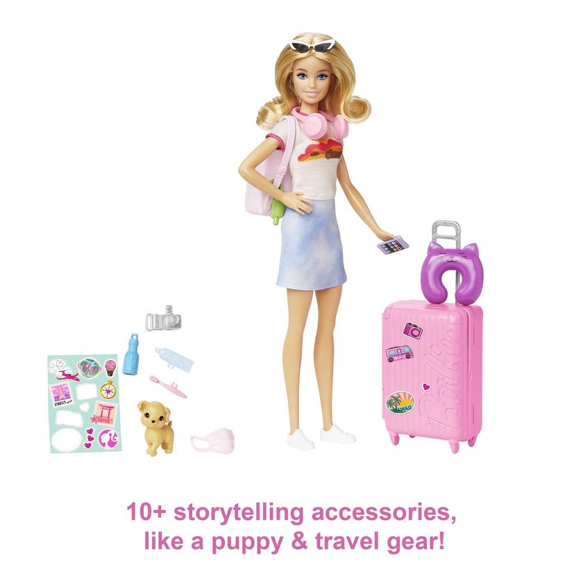 Barbie Doll And Accessories, 'Malibu' Travel Set With Puppy And 10+ Pieces Including Working Suitcase Best Price