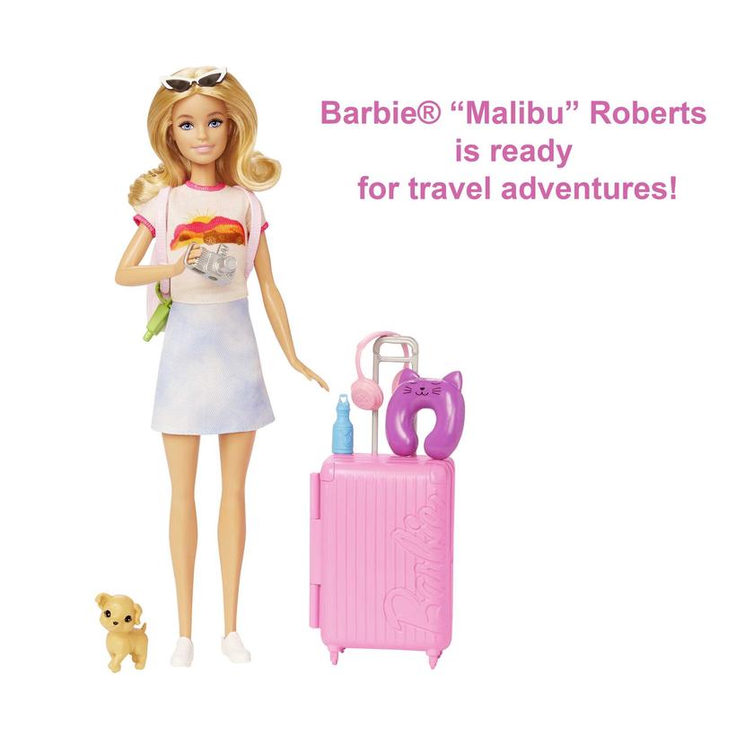 Barbie Doll And Accessories, 'Malibu' Travel Set With Puppy And 10+ Pieces Including Working Suitcase Best Price