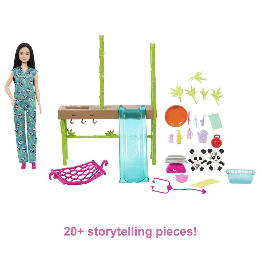 Barbie® Doll and Accessories, Panda Care and Rescue™ Playset With Color-Change and 20+ Pieces On Sale