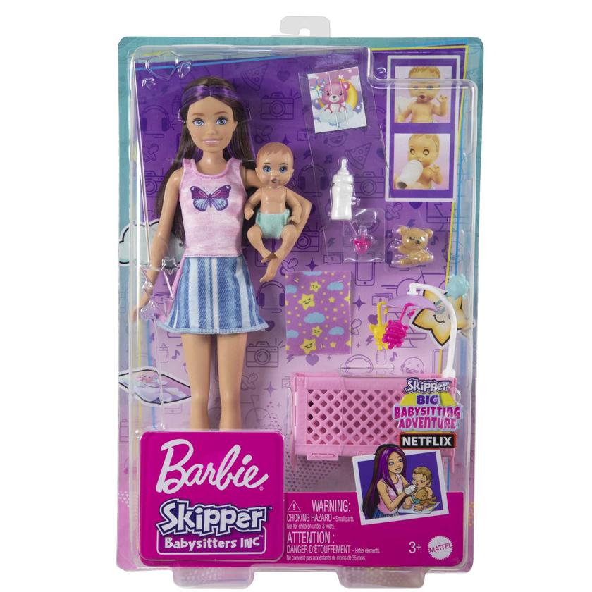 Barbie Doll And Accessories, Skipper Babysitter Crib Playset Free shipping