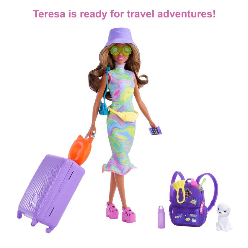 Barbie Doll And Accessories, Travel Set With Teresa Doll And Puppy Best Seller