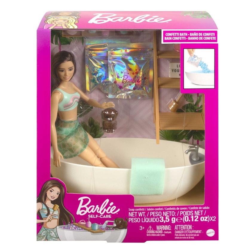 Barbie Doll And Bathtub Playset, Confetti Soap And Accessories For Sale