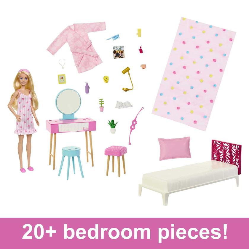 Barbie Doll And Bedroom Playset, Barbie Furniture With 20+ Pieces On Sale