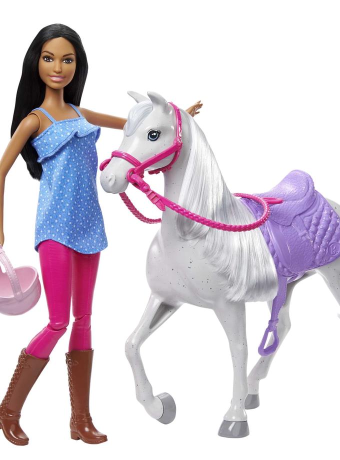 Barbie Doll And Horse With Saddle, Bridle And Reins, Gift For 3 To 7 Year Olds On Sale