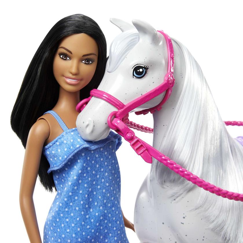 Barbie Doll And Horse With Saddle, Bridle And Reins, Gift For 3 To 7 Year Olds On Sale