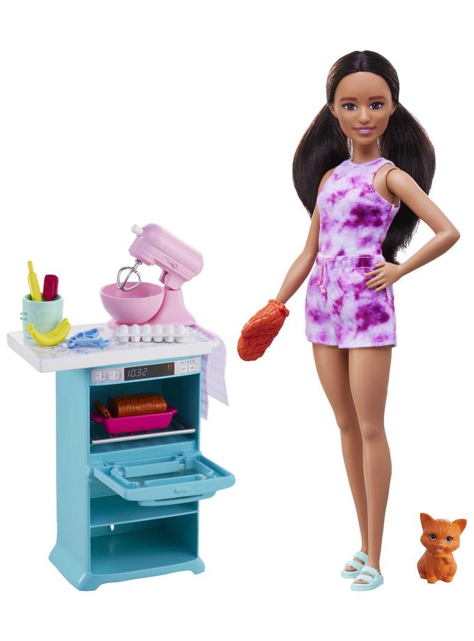 Barbie Doll And Kitchen Playset With Pet And Accessories, Gift For 3 To 7 Year Olds Best Buy