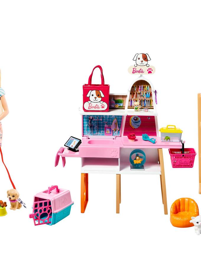 Barbie Doll And Pet Boutique Playset With 4 Pets And Accessories, For 3 To 7 Year Olds High Quality