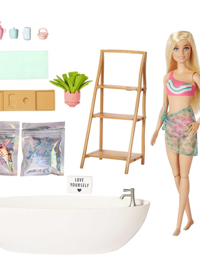 Barbie Doll & Bathtub Playset, Blonde, Confetti Soap & Accessories Best Buy