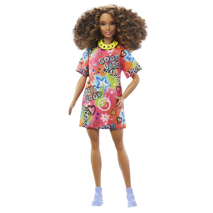 Barbie Doll, Brunette With Graffiti Dress, Barbie Fashionistas High Quality