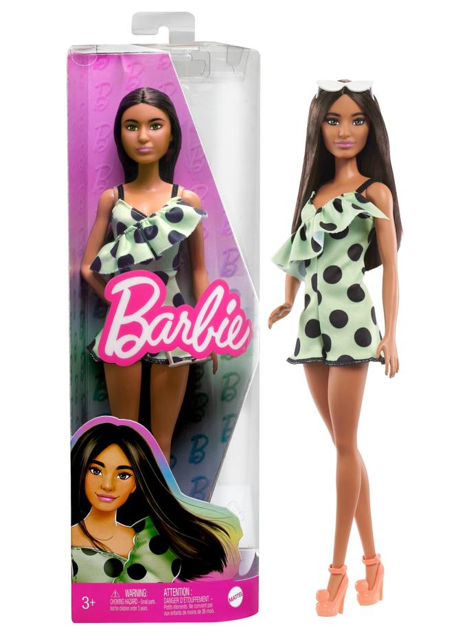 Barbie Doll, Brunette With Polka Dot Romper, Barbie Fashionistas Best Seller