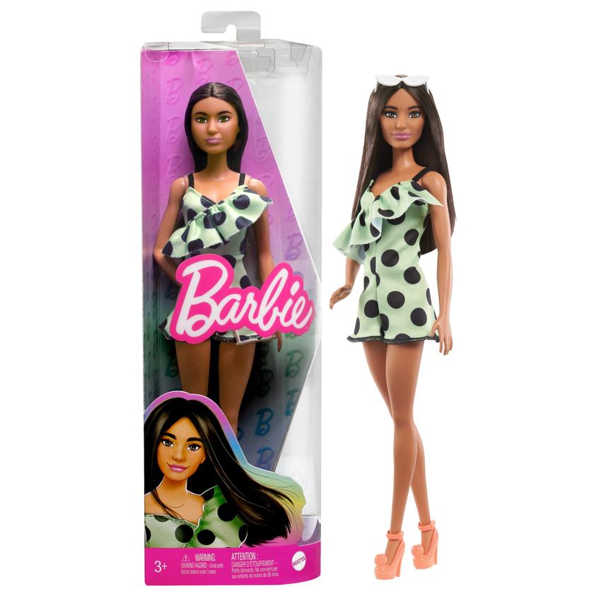 Barbie Doll, Brunette With Polka Dot Romper, Barbie Fashionistas Best Seller