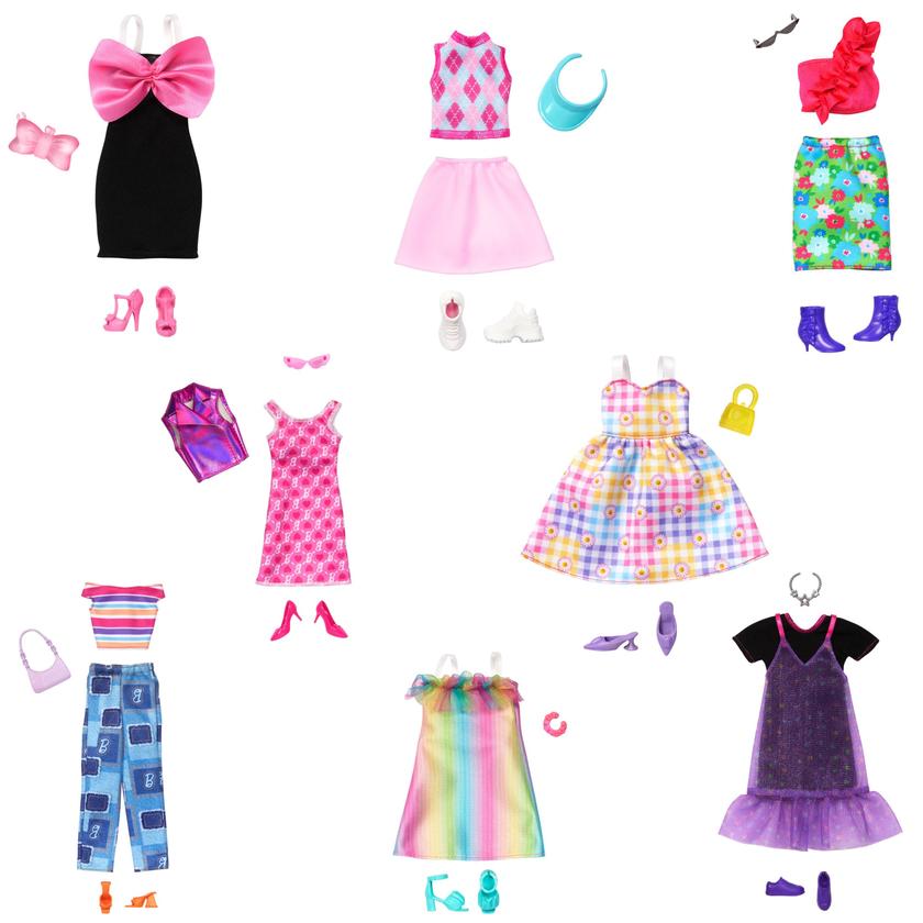 Barbie Doll Clothing, 13 Fashions With 8 Accessories And 8 Pairs Of Shoes For 65+ Looks Best Buy