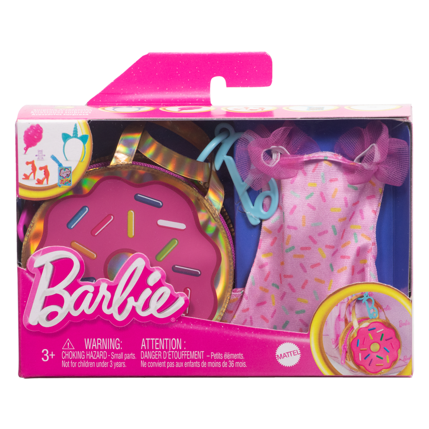 Barbie Doll Clothing, Deluxe Keychain Bag With Candy Themed Accessories (1 Outfit) Free shipping