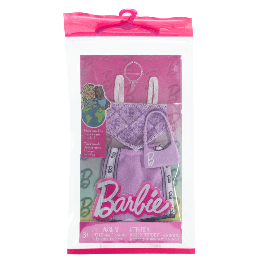 Barbie Doll Clothing, Fashion Pack With Sporty Purple Top, Skirt & Accessories (1 Outfit) For Sale