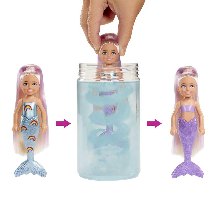 Barbie Doll, Color Reveal Chelsea Doll Rainbow Mermaid Series With 6 Surprises On Sale