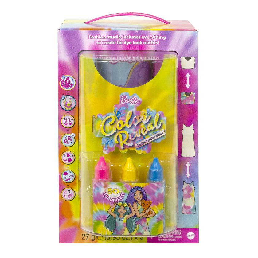 Barbie Doll Color Reveal Gift Set, Tie-Dye Fashion Maker With 2 Barbie Dolls Free shipping