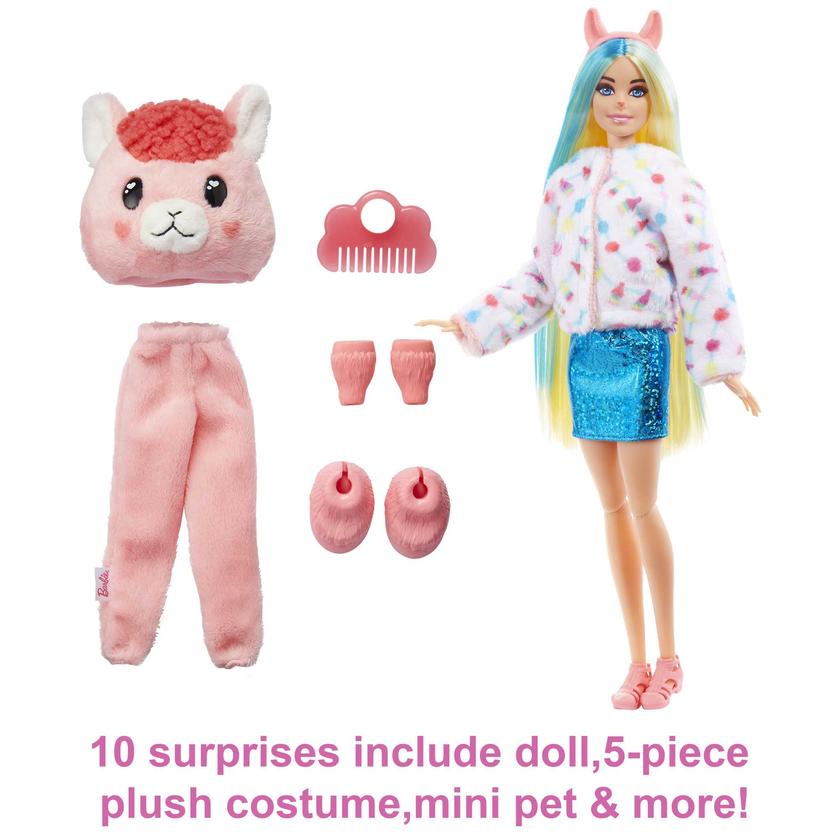 Barbie Doll Cutie Reveal Llama Plush Costume Doll With Pet, Color Change High Quality