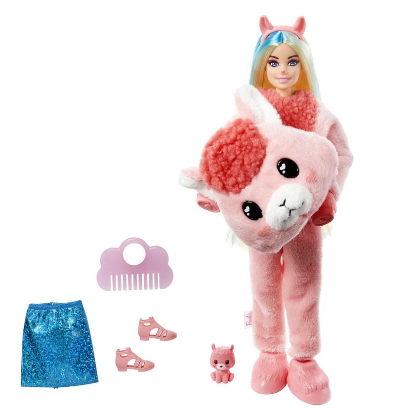 Barbie Doll Cutie Reveal Llama Plush Costume Doll With Pet, Color Change High Quality