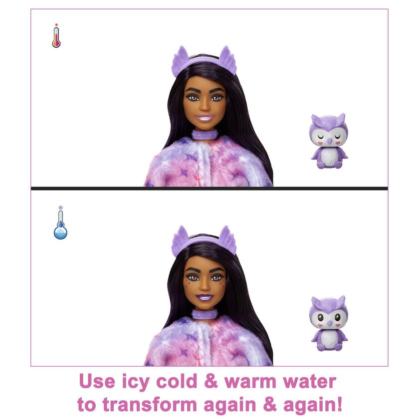 Barbie Doll Cutie Reveal Owl Costume Doll With Pet, Color Change, Snowflake Sparkle Same Day Delivery