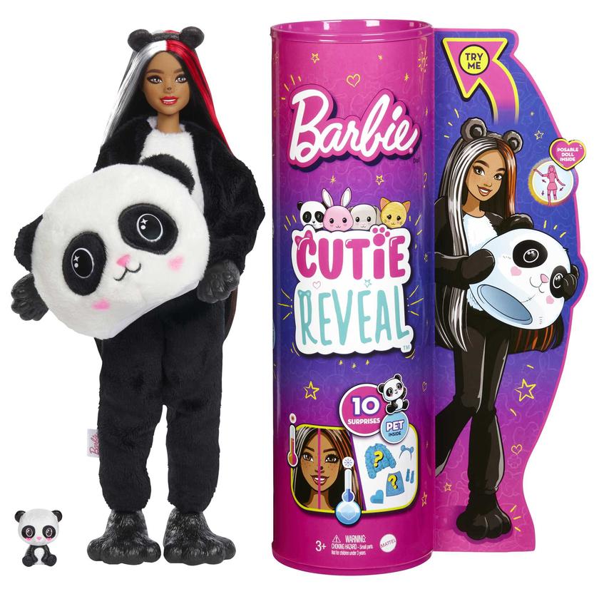 Barbie Doll Cutie Reveal Panda Plush Costume Doll With Pet, Color Change Best Seller