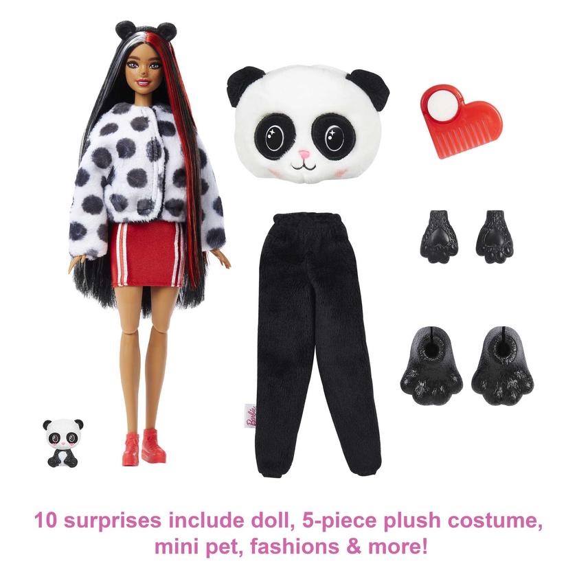 Barbie Doll Cutie Reveal Panda Plush Costume Doll With Pet, Color Change Best Seller