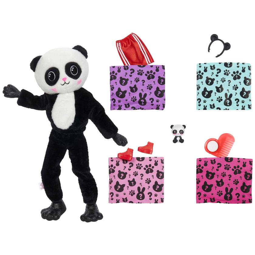 Barbie Doll Cutie Reveal Panda Plush Costume Doll With Pet, Color Change Best Seller