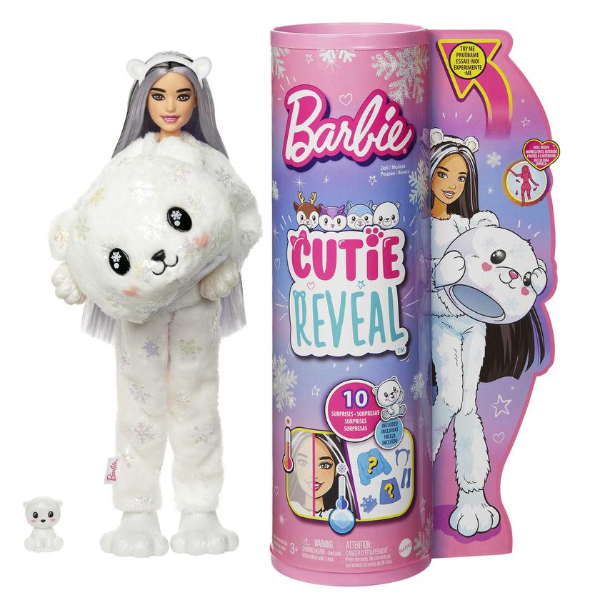 Barbie Doll Cutie Reveal Polar Bear Costume Doll With Pet, Color Change, Snowflake Sparkle Best Price