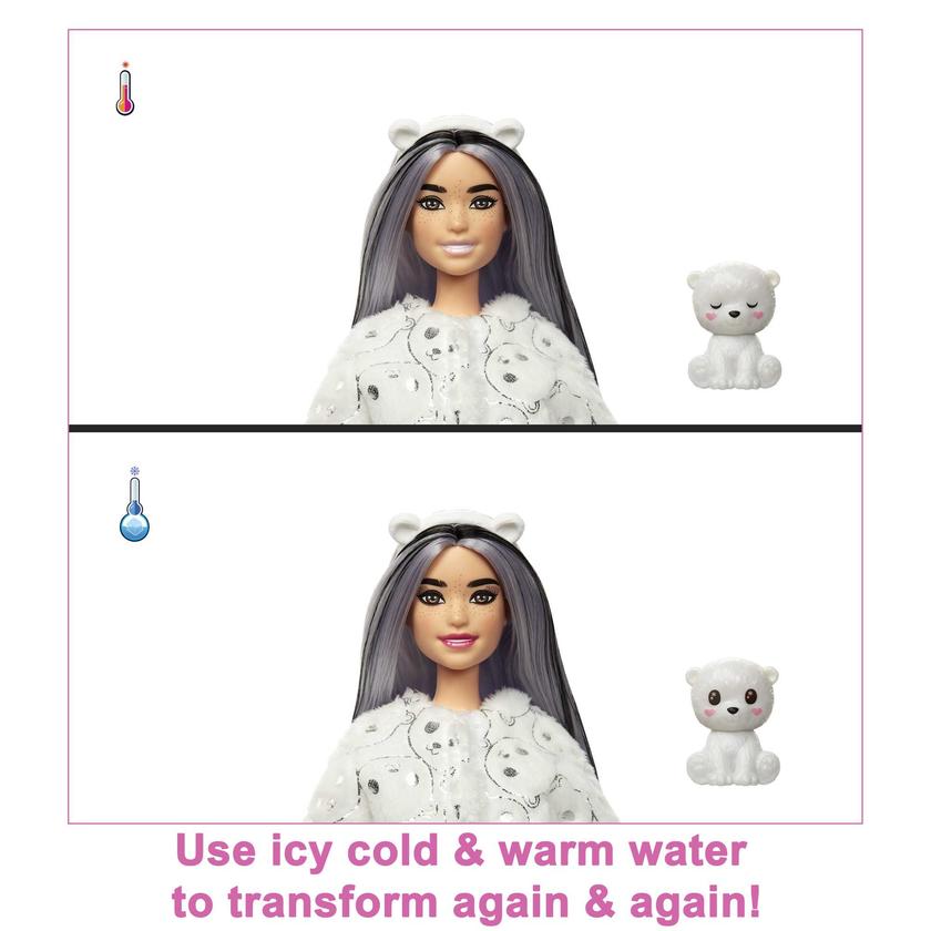 Barbie Doll Cutie Reveal Polar Bear Costume Doll With Pet, Color Change, Snowflake Sparkle Best Price