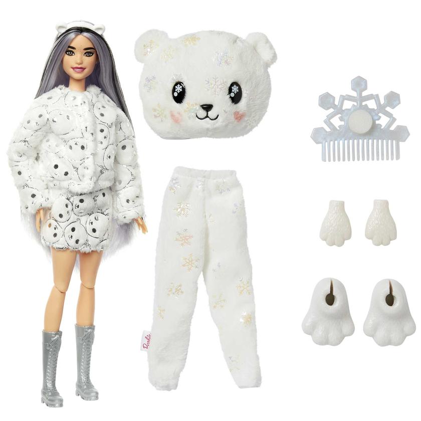 Barbie Doll Cutie Reveal Polar Bear Costume Doll With Pet, Color Change, Snowflake Sparkle Best Price