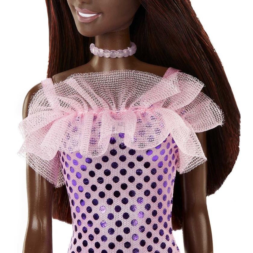 Barbie Doll, Kids Toys, Dark Brown Hair And Metallic Dress Best Seller