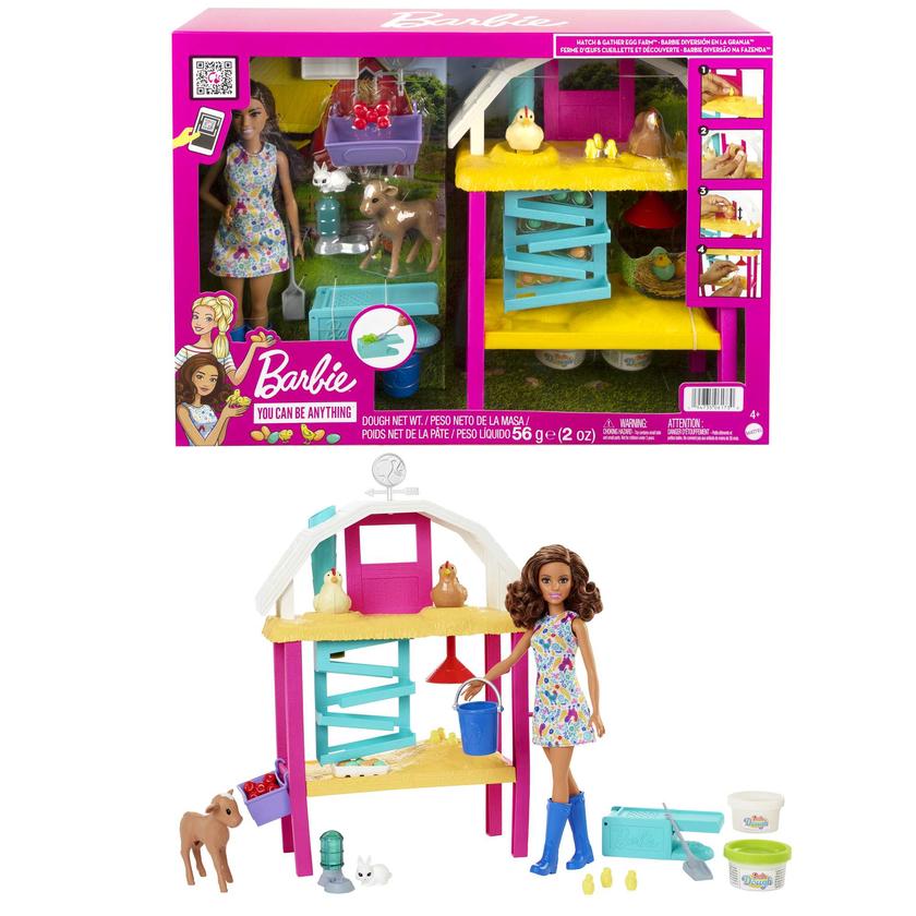 Barbie Doll Playset, Hatch & Gather Egg Farm With Animals, Dough, Kids Toys High Quality