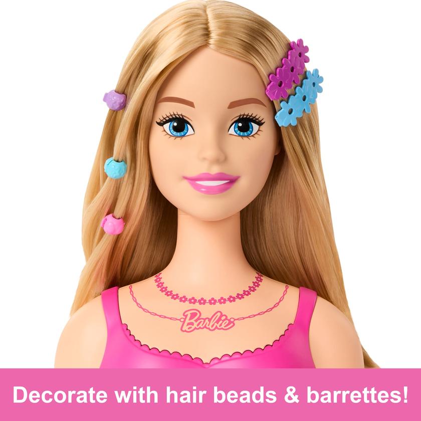 Barbie Doll Styling Head, Blond Hair With 20 Colorful Accessories New Arrival