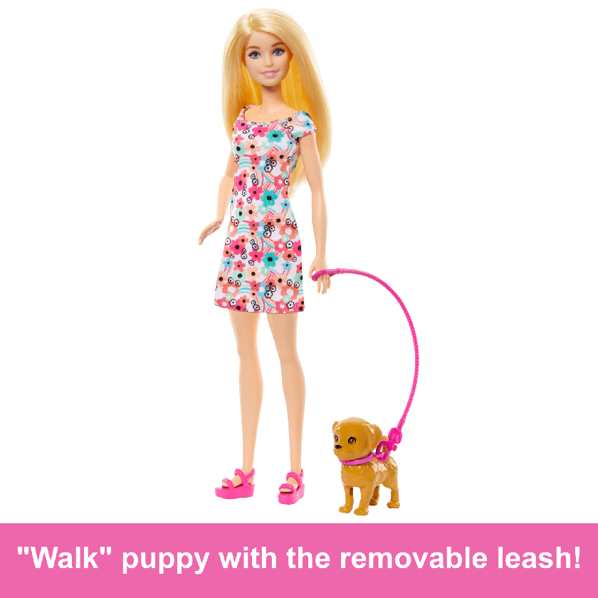 Barbie Doll With A Toy Pup And Dog in A Wheelchair, Plus Pet Accessories High Quality