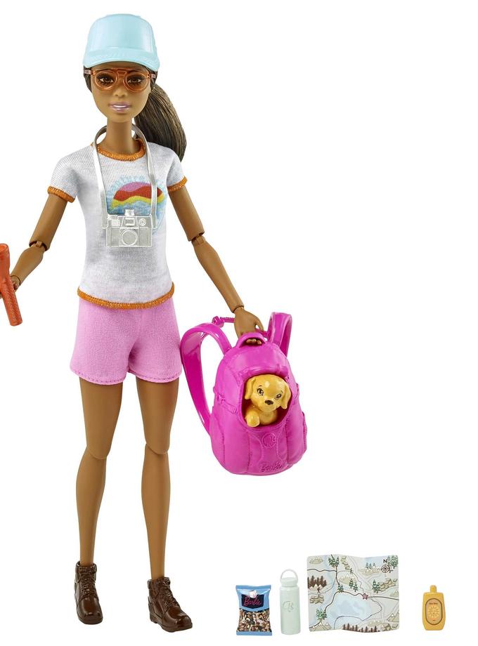 Barbie Doll With Puppy, Kids Toys, Self-Care Hiking Day Best Buy