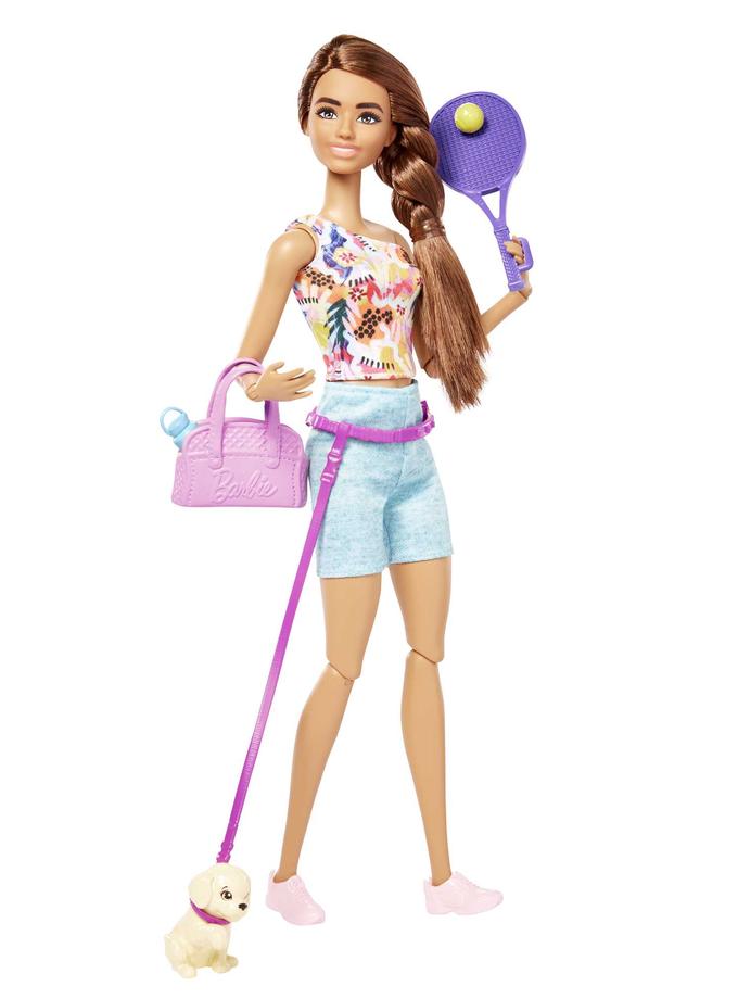 Barbie Doll With Puppy, Workout Outfit, Roller Skates And Tennis Best Buy