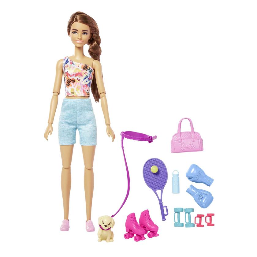 Barbie Doll With Puppy, Workout Outfit, Roller Skates And Tennis Best Buy