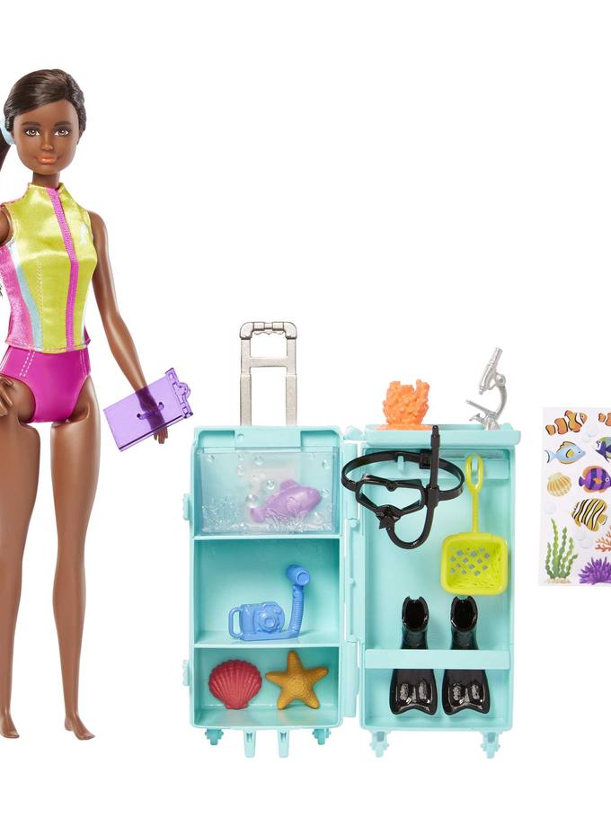 Barbie Dolls & Accessories, Marine Biologist Doll (Brunette) & Mobile Lab Playset Best Buy