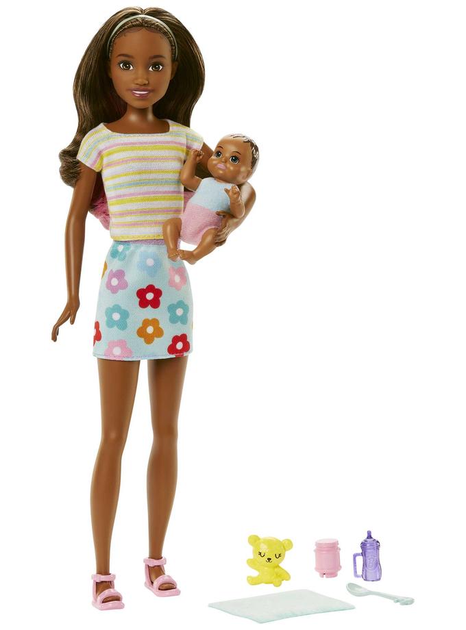 Barbie Dolls And Accessories, Skipper Doll With Baby Figure And 5 Accessories, Babysitters Inc. Playset Best Price