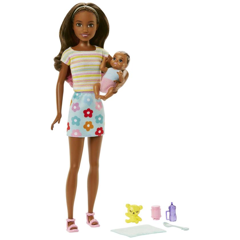 Barbie Dolls And Accessories, Skipper Doll With Baby Figure And 5 Accessories, Babysitters Inc. Playset Best Price