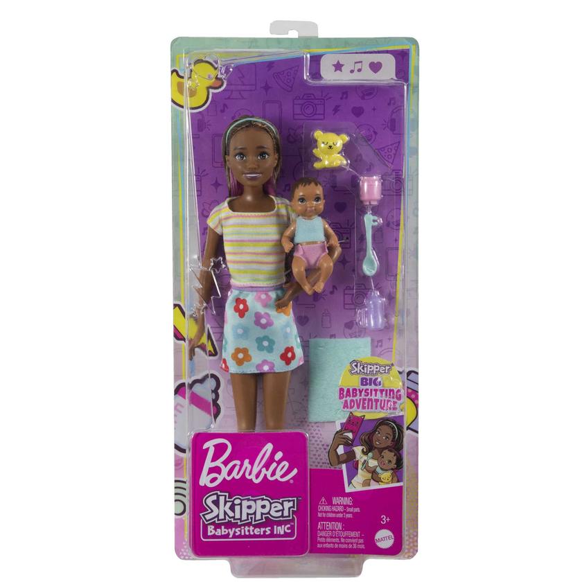 Barbie Dolls And Accessories, Skipper Doll With Baby Figure And 5 Accessories, Babysitters Inc. Playset Best Price