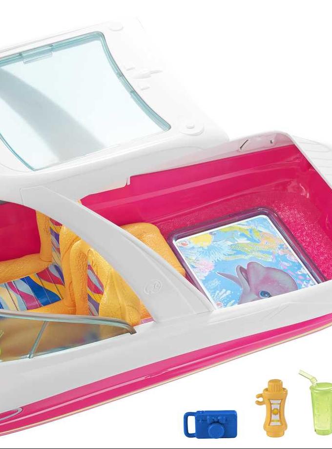 Barbie Dolphin Magic Ocean View Boat With 3-Puppies & Accessories On Sale