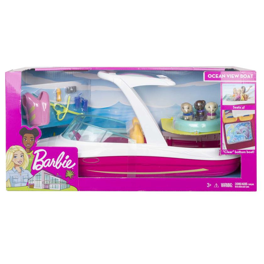 Barbie Dolphin Magic Ocean View Boat With 3-Puppies & Accessories On Sale