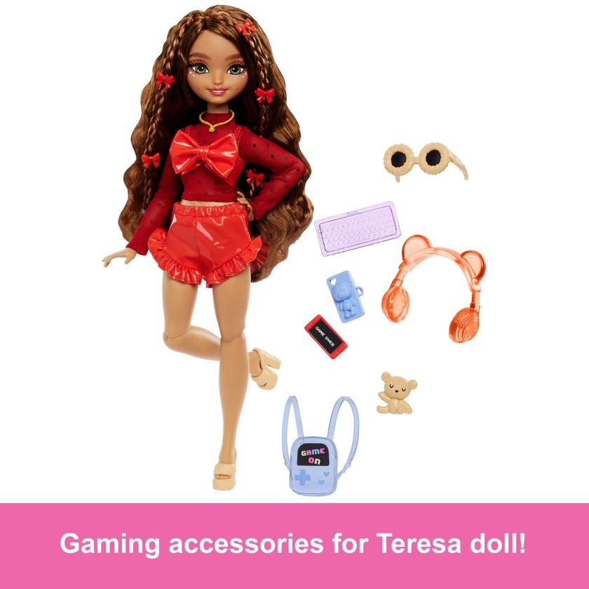 Barbie Dream Besties Teresa Fashion Doll With Video Game Themed Accessories, 10 Piece Count Same Day Delivery