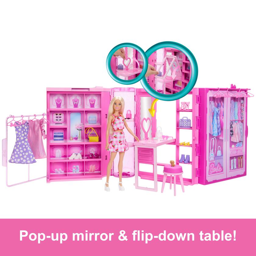 Barbie Dream Closet Toy Playset With Fashion Doll, CloThes, & Accessories, 3-Ft-Wide With 25+ Pieces On Sale