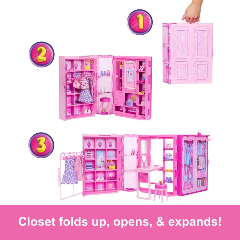 Barbie Dream Closet Toy Playset With Fashion Doll, CloThes, & Accessories, 3-Ft-Wide With 25+ Pieces On Sale