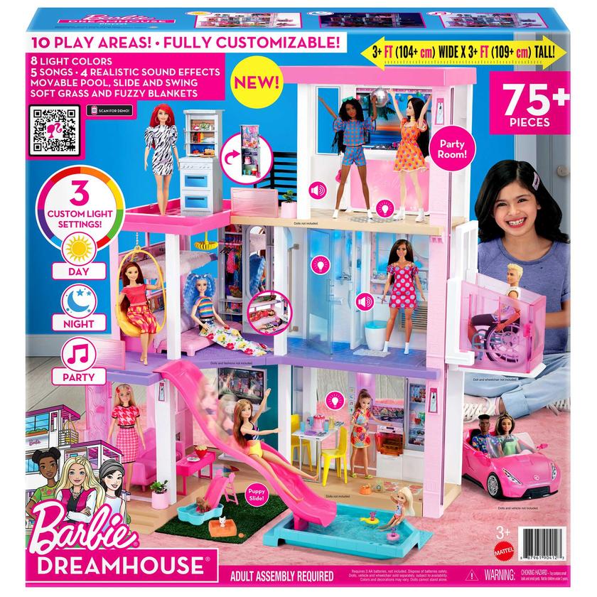 Barbie Dreamhouse Dollhouse With 75+ Accessories & Wheelchair Accessible Elevator, Lights, Sounds, Music Free shipping