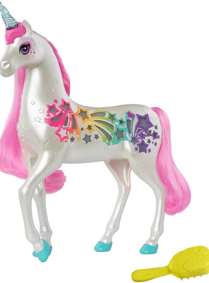 Barbie Dreamtopia Brush ‘n Sparkle Unicorn With Lights And Sounds, White With Pink Mane And Tail High Quality