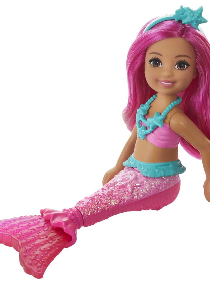 Barbie Dreamtopia Chelsea Mermaid Doll, 6.5-Inch With Pink Hair And Tail On Sale