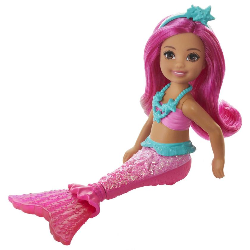 Barbie Dreamtopia Chelsea Mermaid Doll, 6.5-Inch With Pink Hair And Tail On Sale